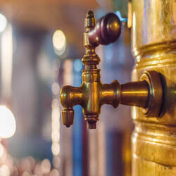 a traditional Russian metal urn used to boil wate